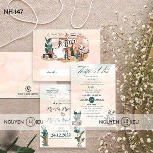 Thiệp cưới du mục tone màu kem